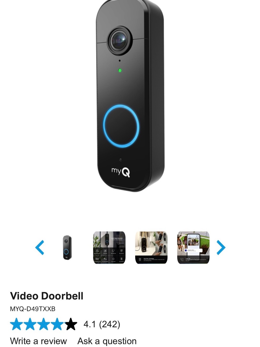 Video Doorbell in Black
